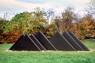 Untitled, ©1977<br>Precast concrete with integral color. <br>
54h x 48w x 216d (inches) <br>
Photo by unknown <br>
Private commission, Gladwyne, Pennsylvania