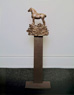 Horse, Animal Pedestal Series, ©1977<br>Model-metal bronze on plastic and wood. <br>
45.25h x 14w x 7d (inches) <br>
Estate of Charles Fahlen <br>
Exhibited: Marian Locks Gallery, 1980, Carson•Shapiro Gallery, 1981