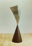Betatakin, ©1987<br>Zinc plated steel and weathering steel. <br>
90h x 24w x 24.5d (inches) <br>
Private collection <br>
Photo by Greg Benson <br>
Exhibited: Lawrence Oliver Gallery, 1987, Institute of Contemporary Art, 1991