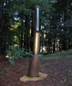 Kayenta (outdoors), ©1987<br>Steel, wood and bronze. <br>
90h x 16w x16d (inches) <br>
Estate of Charles Fahlen <br>
Exhibited: Lawrence Oliver Gallery, 1989, Tavelli Gallery, 1989, Institute of Contemporary Art, 1991, Gallery at the State Theater for the Arts, 1991