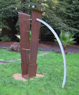 Tehachapi (outdoors, view 2), ©1990<br>Steel, bronze and copper. <br>
97h x 70w x 25d (inches) <br>
Estate of Charles Fahlen <br>
Exhibited: Institute of Contemporary Art, 1991