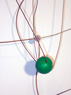 Catawampus (detail), ©2005<br>Monel wire rope, Phosphor bronze wire rope, lead seals, ring terminals wood and acrylic paint. <br>
45h x 41.5w x 3d (inches) <br>
Estate of Charles Fahlen <br>
Exhibited: Steven Wolf Fine Arts, 2008