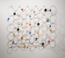 Calamities (view 2), ©2008<br>Monel wire rope, bronze wire rope, lead, epoxy, dye and pigments. <br>
47h x 48w x 2.25d (inches) <br>
Estate of Charles Fahlen <br>
Photo by Jay Jones <br>
Exhibited: Steven Wolf Fine Arts, 2008